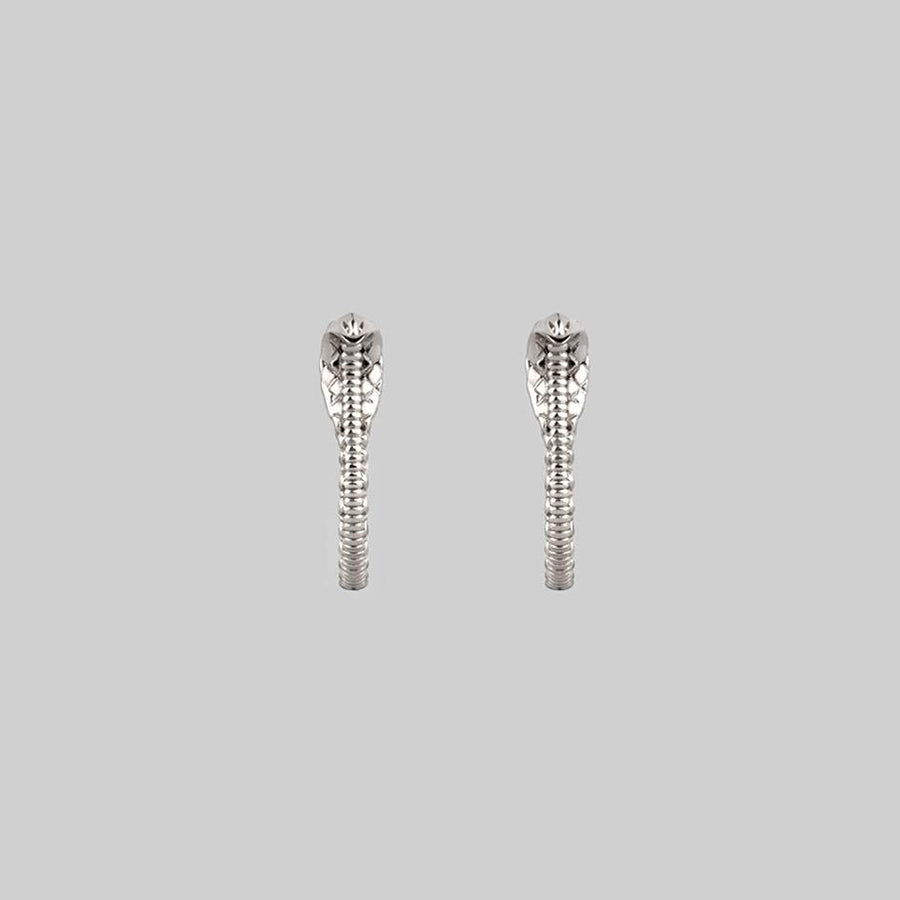 OPHIDIA. Mini Serpent Earrings - Silver silver snake curl stud earrings