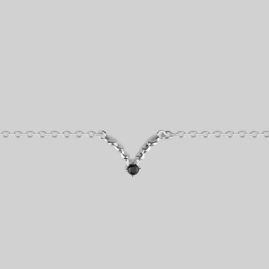 CUPID. Black Spinel Chevron Collar - Silver CUPID. Black Spinel Chevron Collar - Silver