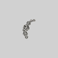 silver rose cartilage stud earring