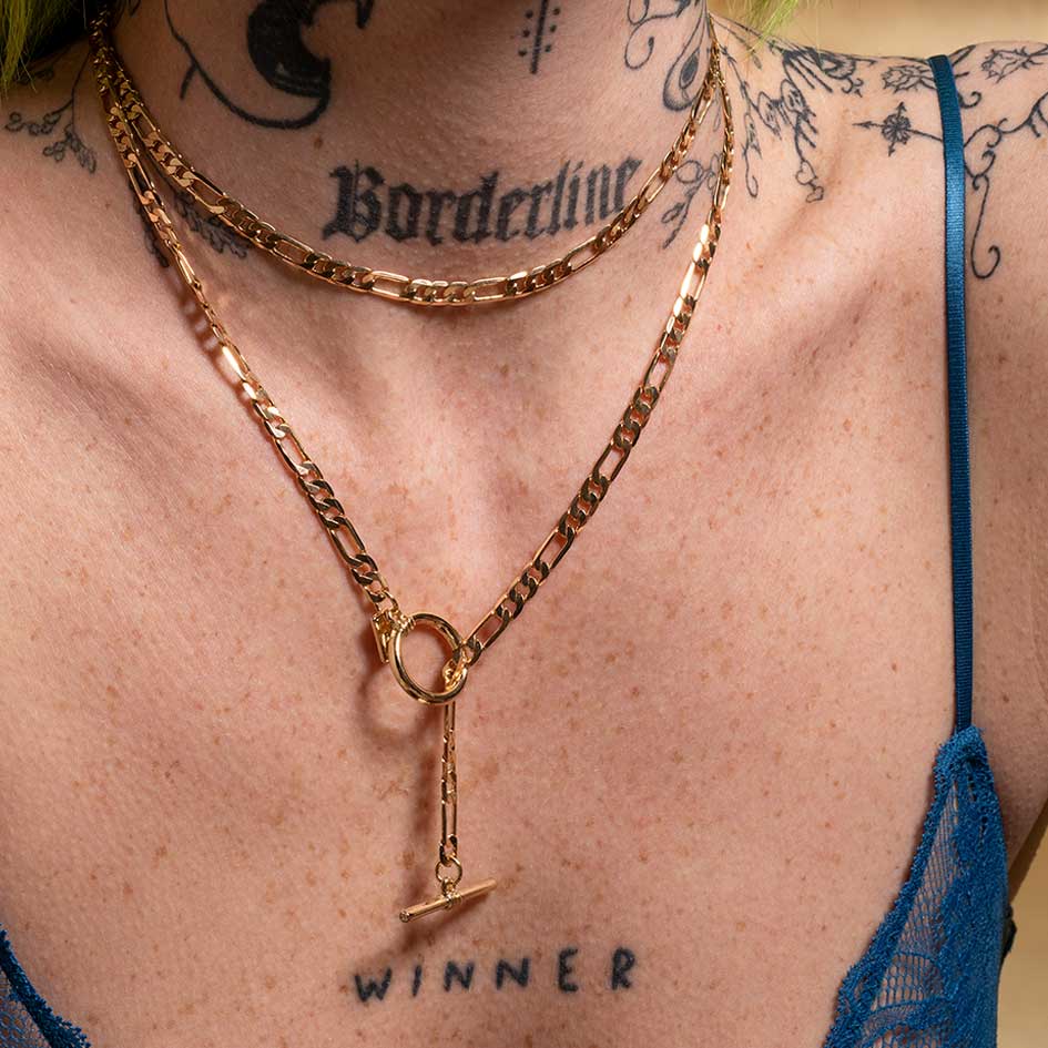 double wrap t bar necklace