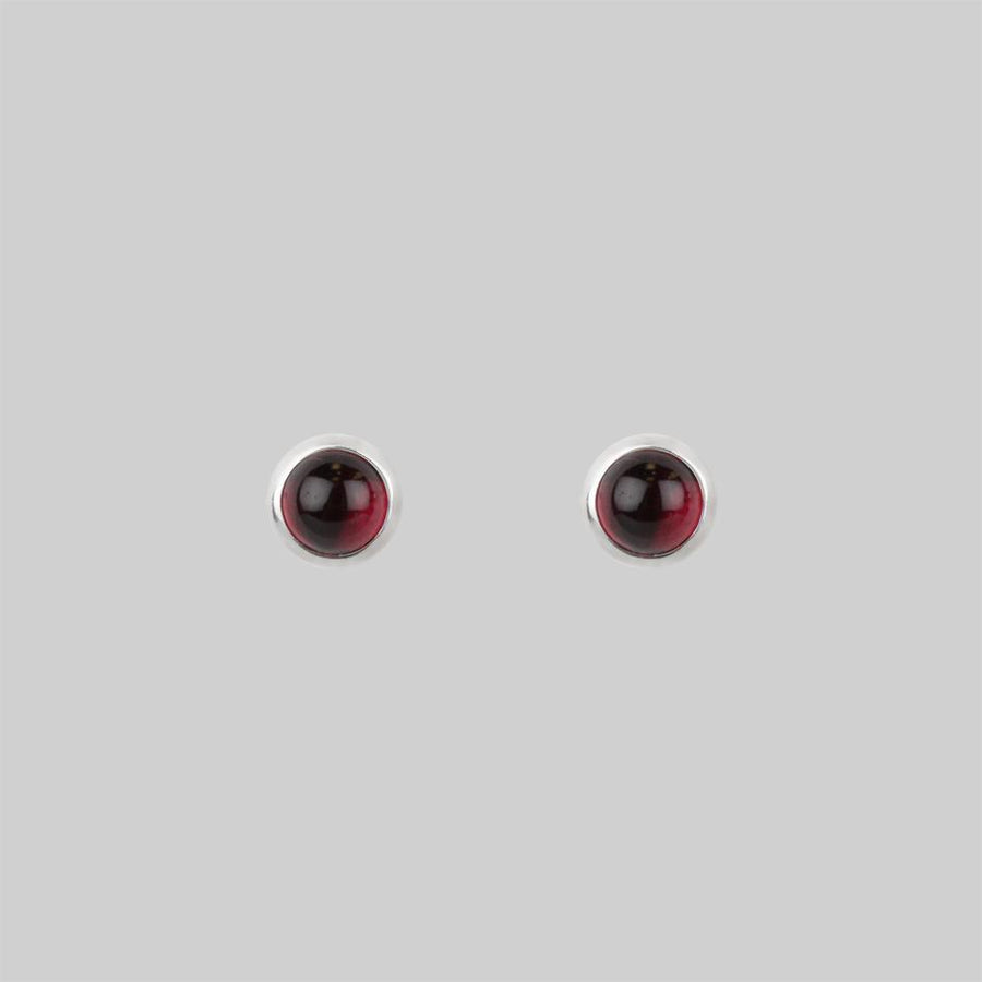 Garnet gemstone studs