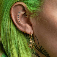 Glass butterfly heart earrings
