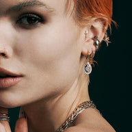 Gold cherub hoop earrings