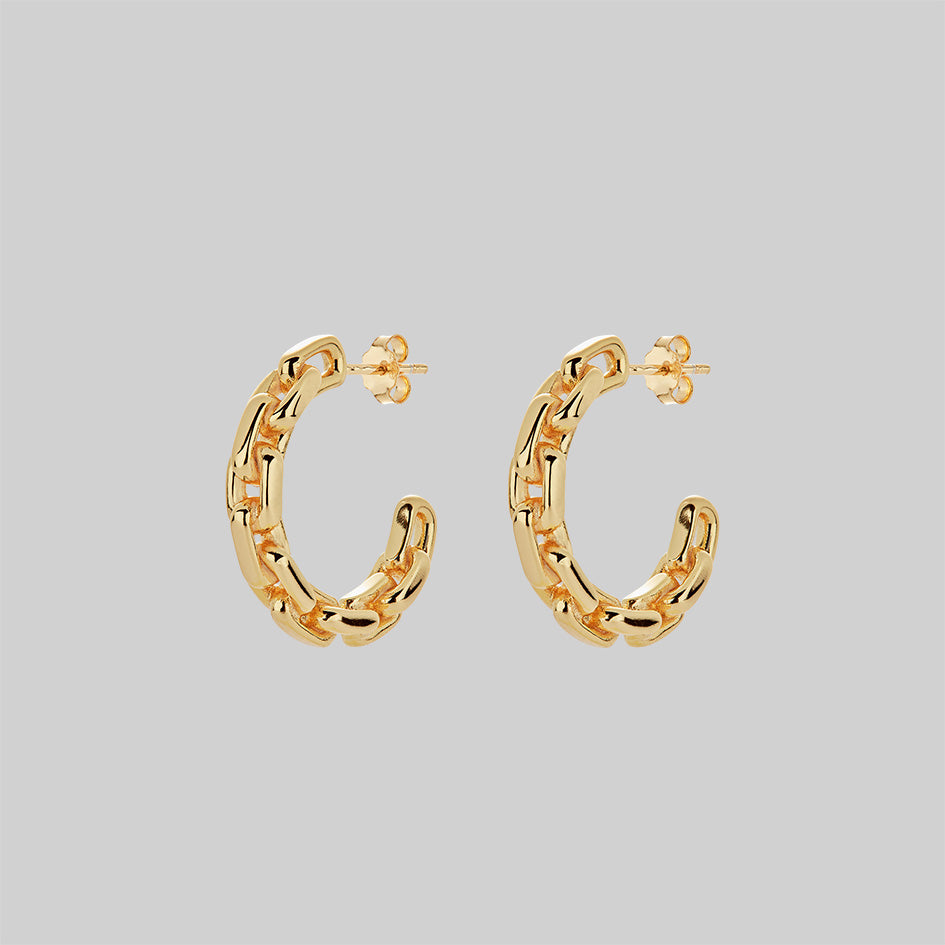 Gold chunky chain earrings