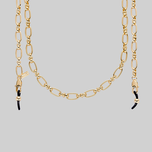 DIVINE. Barbed Wire & Ivory Pearl Sunglasses Chain - Gold
