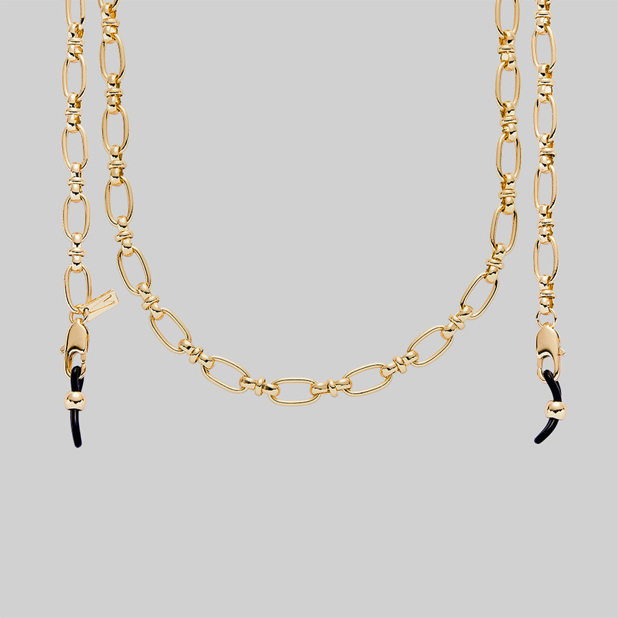 Gold sunglasses chain