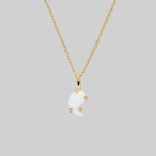 Yin & Yang Gemstone Necklaces - Gold