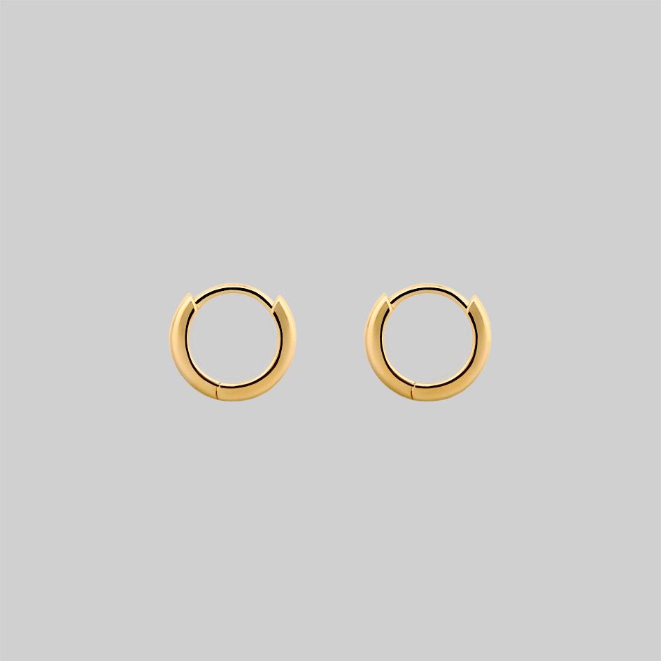 Simple Gold Clicker Hoop Earrings - 12mm