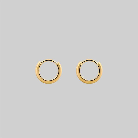 Simple Gold Clicker Hoop Earrings - 12mm