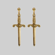 Gold dagger earrings