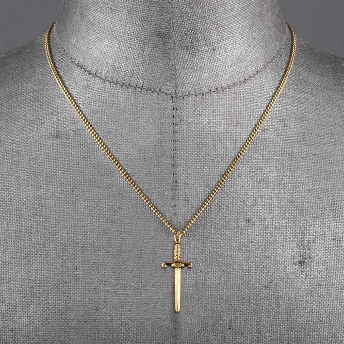 Gold dagger necklace