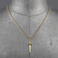 Gold dagger necklace