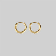 Small gold hinge huggie hoop earrings