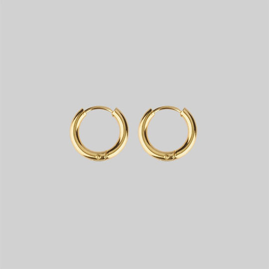 VITA. Hinge Huggie Hoop Earrings - Gold