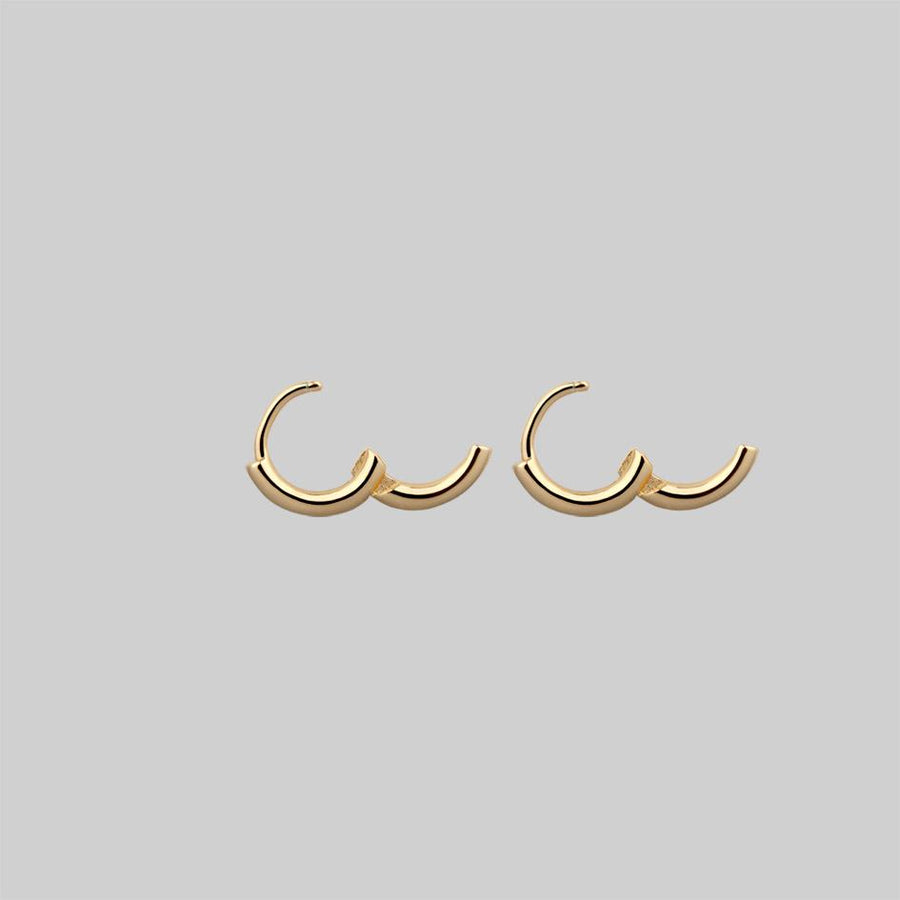 Simple Gold Clicker Hoop Earrings - 10mm Simple Gold Clicker Hoop Earrings - 10mm