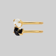 Gold Yin and Yang gemstone rings