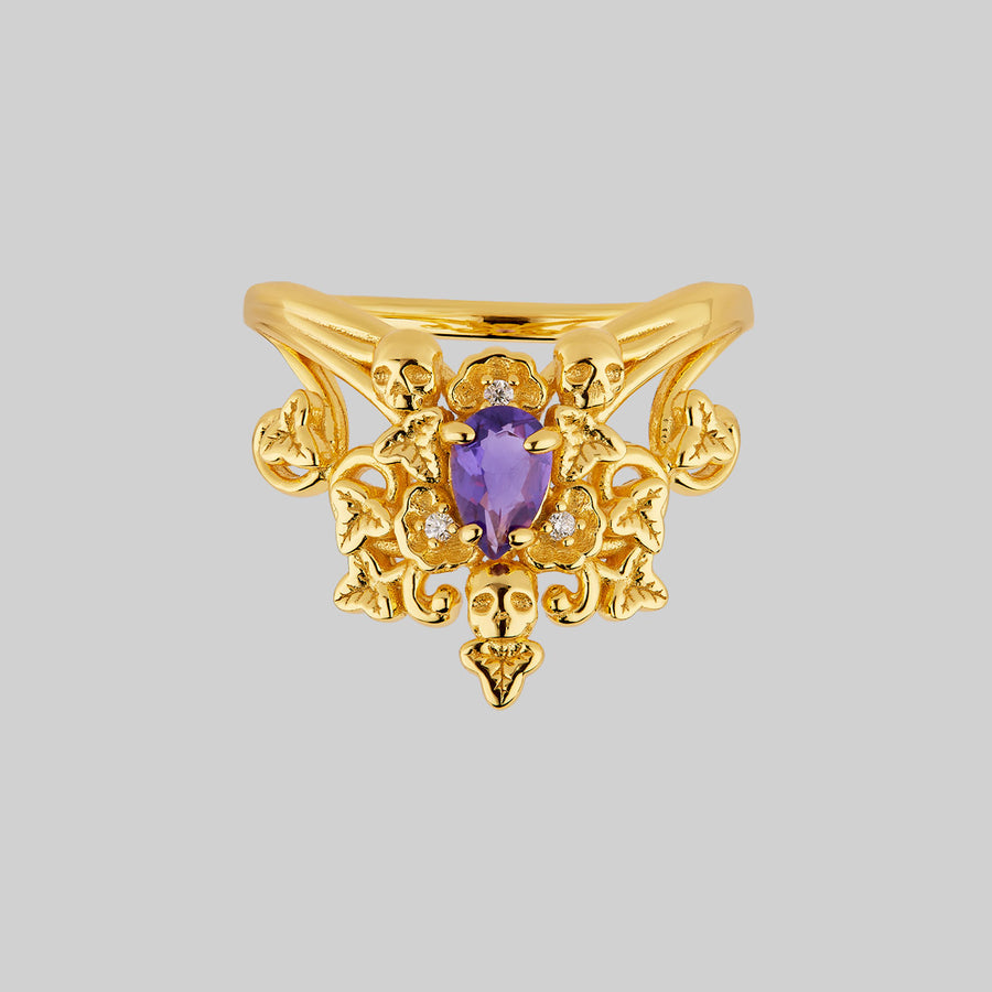 MALVOLIA. Garden of Remembrance Amethyst Ring - Gold