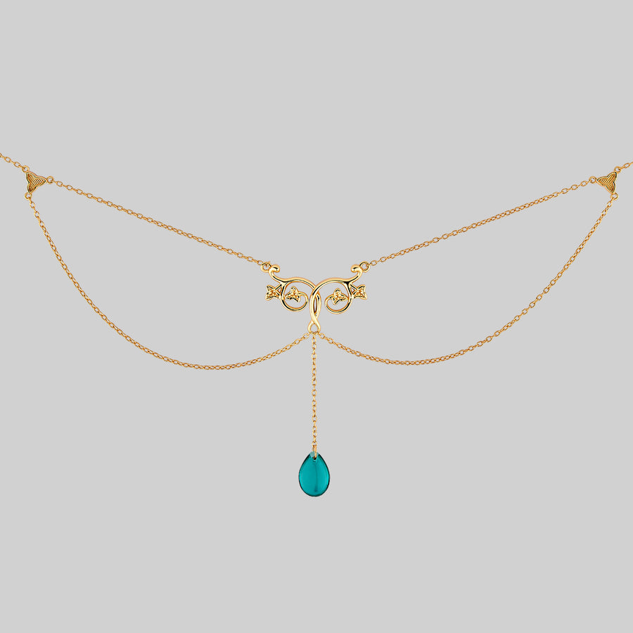 FAITH. Glass Droplet Ivy Necklace - Gold