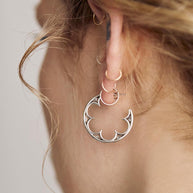 gothic window hoop earrings