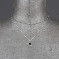 DEVOTION. Black Heart & Sword Silver Necklace