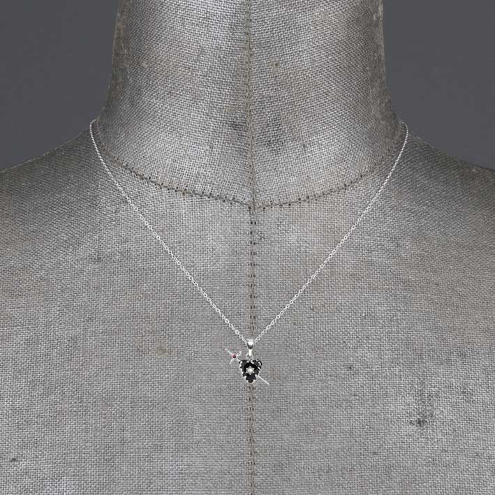 DEVOTION. Black Heart & Sword Silver Necklace DEVOTION. Black Heart & Sword Silver Necklace