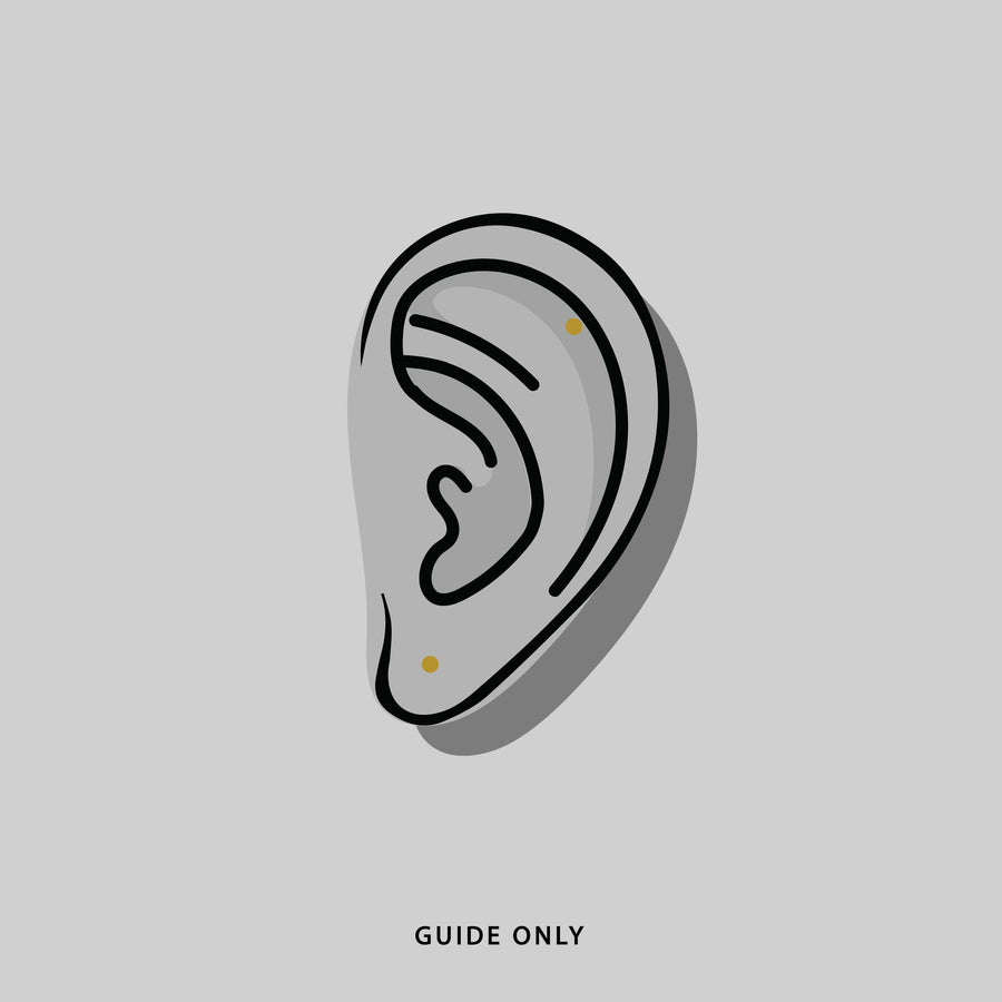 VEGA. 3 Piece Snake Wrap Earring - Gold helix and lobe piercing