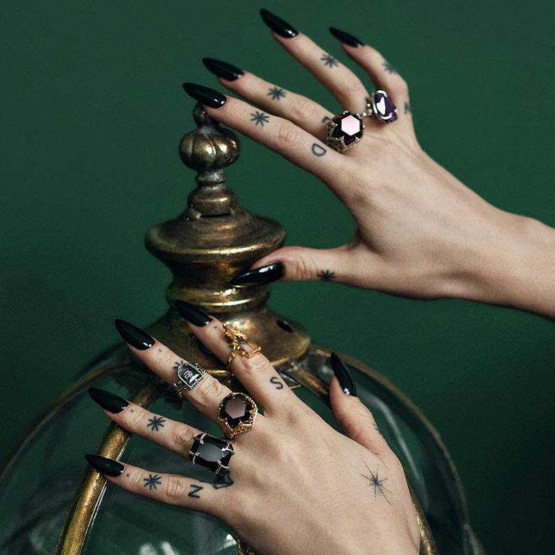 TEMPLE OF CHAMBERS. Garnet CZ Cathedral Ring - Silver Large gothic rings