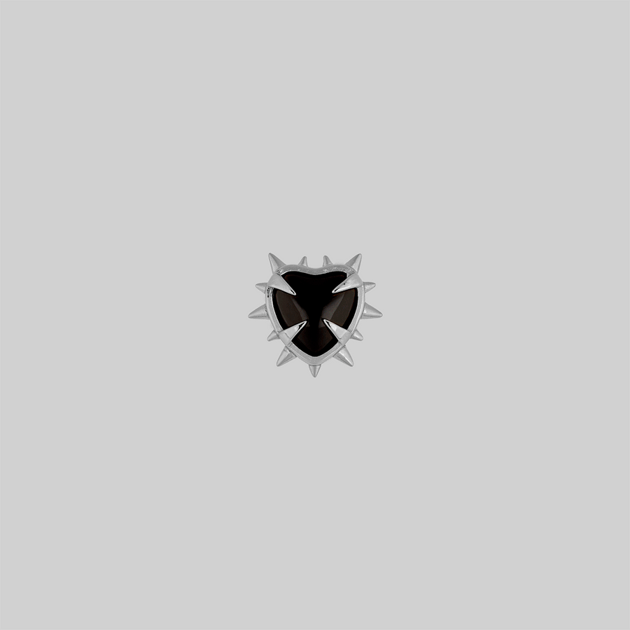 EMO. Spiked Heart Mood Stud Earring - Silver