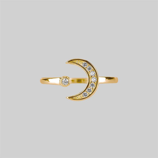 INDU. Moon & Star Gold Ring