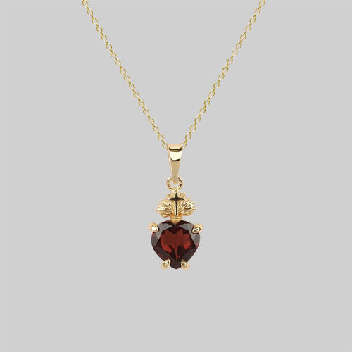 HEART KEEPER. Anatomical Heart Under Glass Necklace - Gold