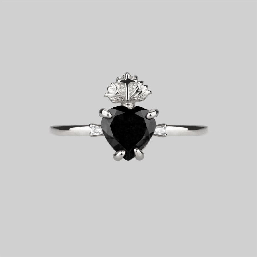Silver sacred heart ring