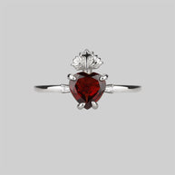 Silver sacred heart ring