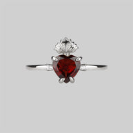 Silver sacred heart ring
