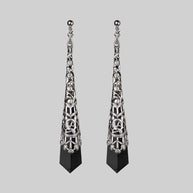 FAITH. Gemstone Drop Earrings - Silver