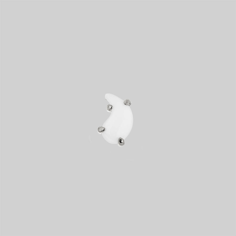 Yin & Yang Gemstone Stud Earring - Silver Silver Yang stud earrings