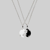 Silver Yin Yang pendant pair necklaces 