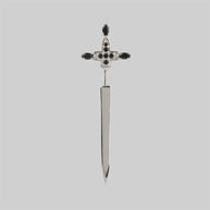 Silver dagger earring