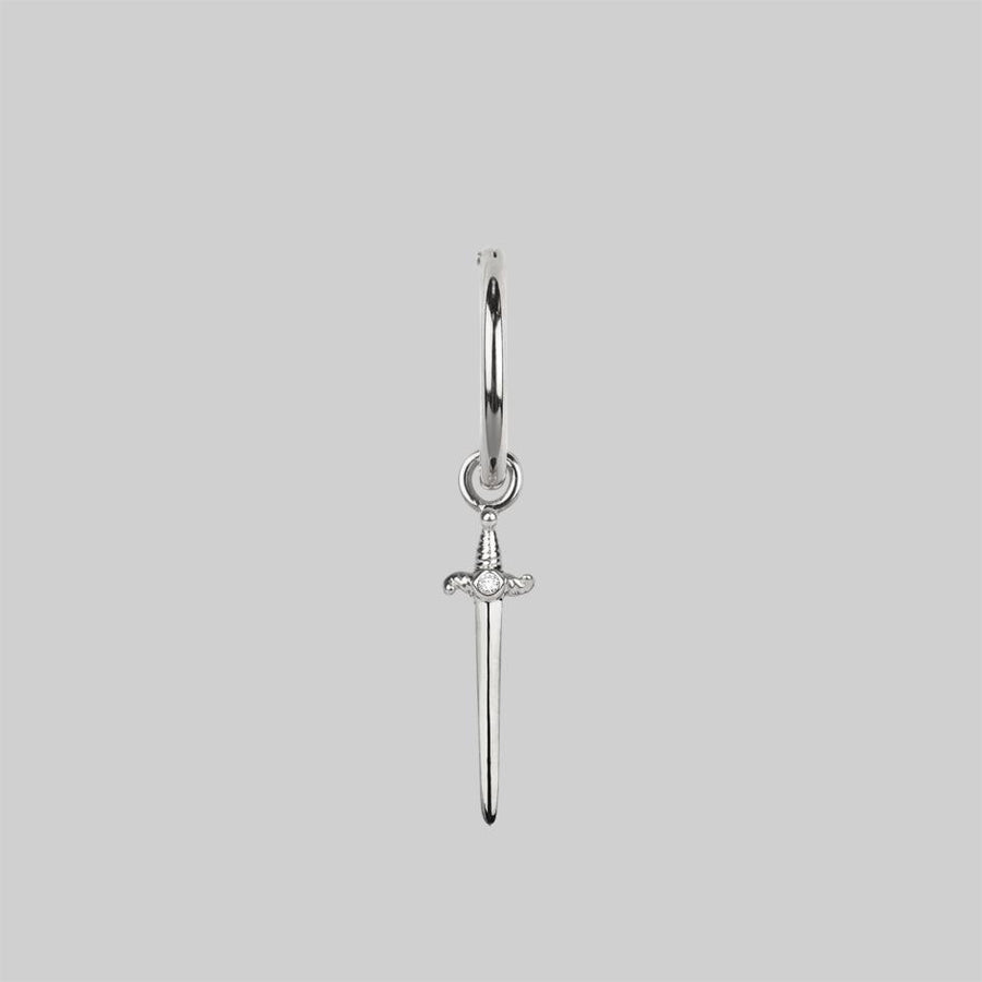 Silver dagger cartilage earring