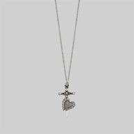 Dagger through heart necklace