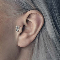 Silver ivy scroll ear threader