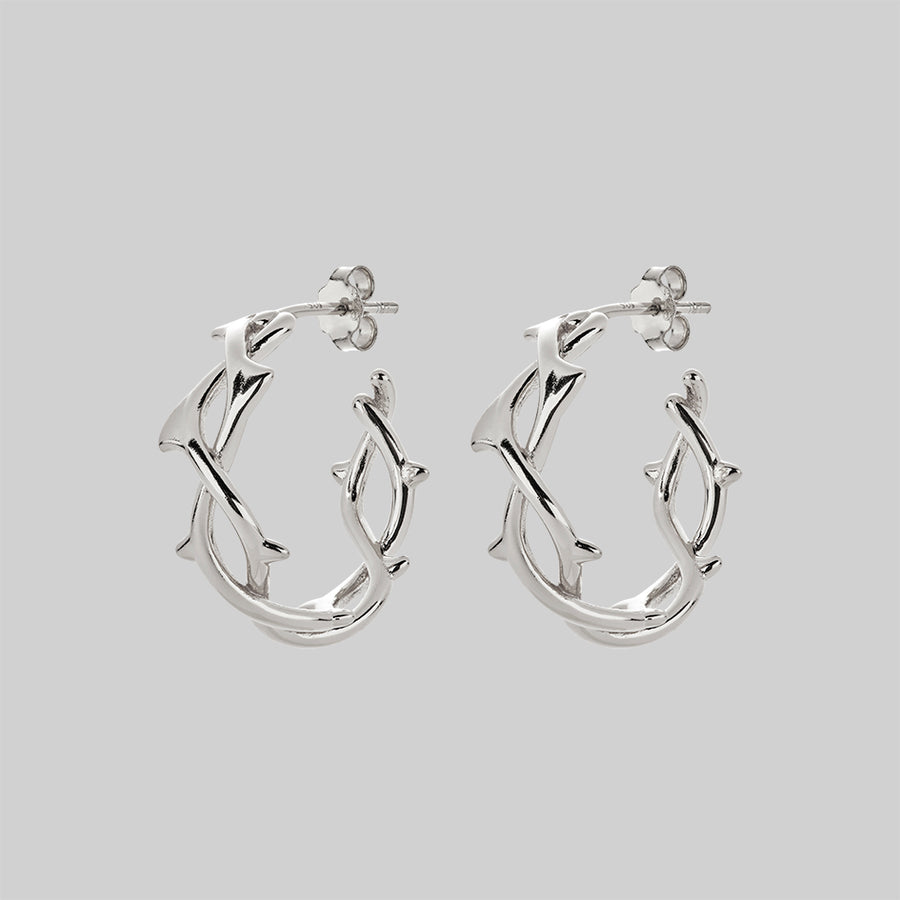 REVIVAL. Thorn Hoops Earrings - Silver