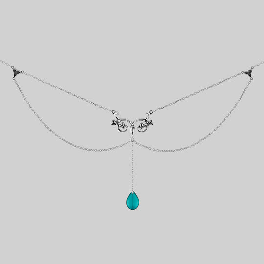 FAITH. Glass Droplet Ivy Necklace - Silver