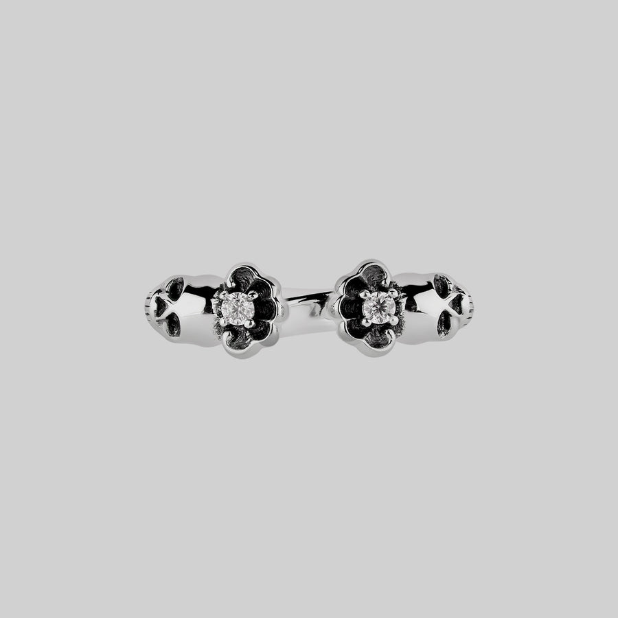 silver skull chunky band ring