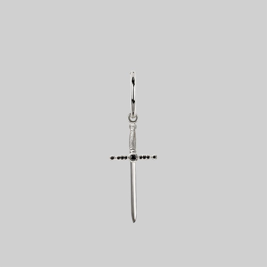 Single-sterling-silver-knife-earring