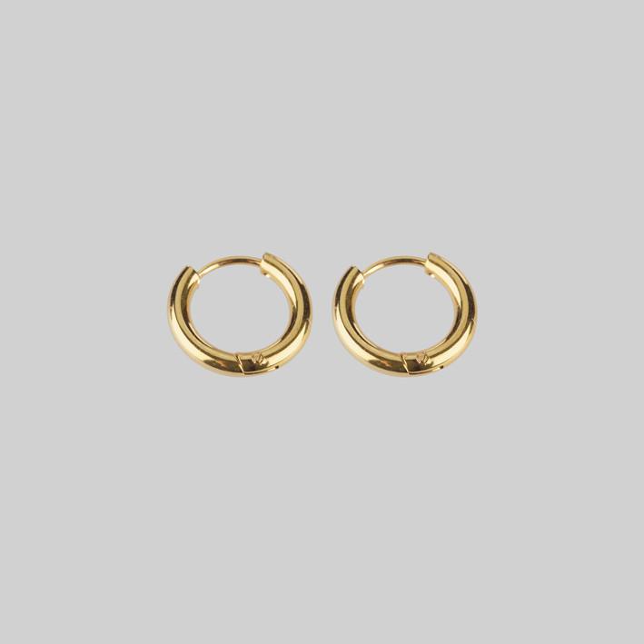 gold little hoop earrings