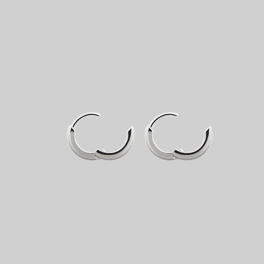 Simple Silver Clicker Hoop Earrings - 12mm  Small silver hoops