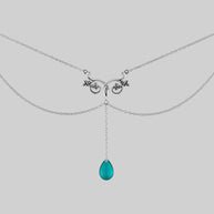 sterling silver and green gemstone necklace