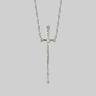 Long silver sword necklace