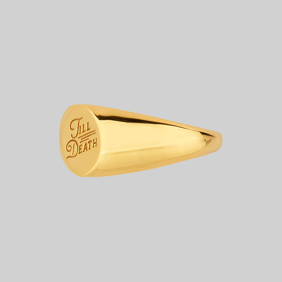 TILL DEATH™. Promise Signet Ring - Gold