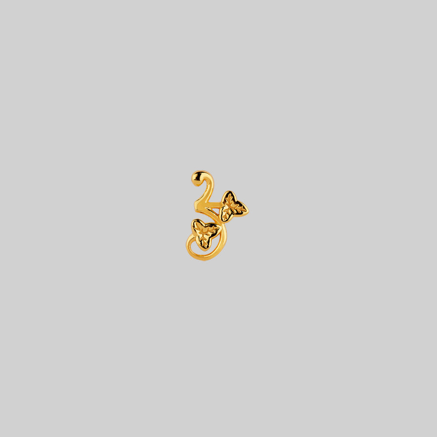 FAITH. Ivy Stud Earring - Gold tragus ear stud leaf